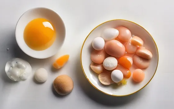 Vitamin D capsules with salmon, eggs, mushrooms and a glass of fortified milk on a bright surface in soft daylight